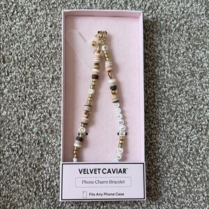 Velvet Caviar “coffee please” Beaded Phone Charm bracelet